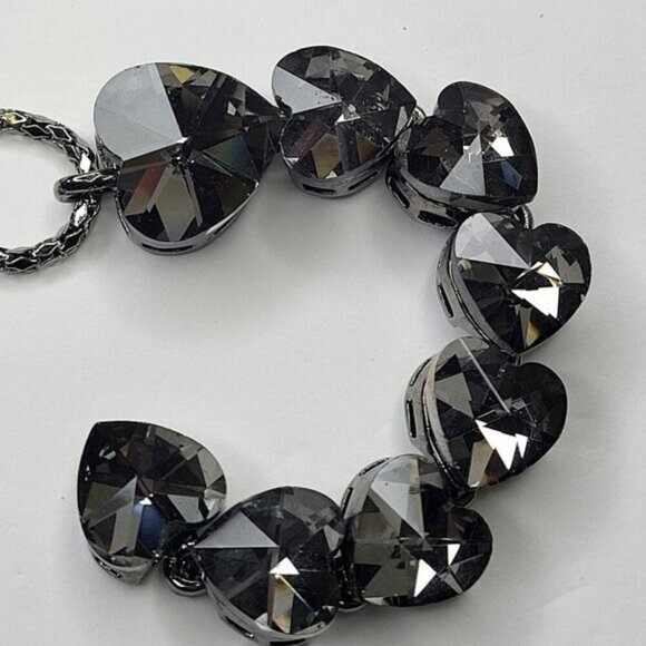 Crystal Heart Shape Pendants Necklace Long Statement Heart shape Necklace - Picture 14 of 14